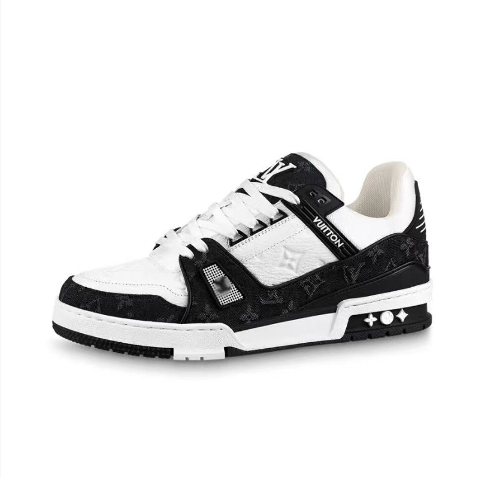 【专柜级】LV trainer 小牛皮牛仔布徽标压花休闲运动鞋